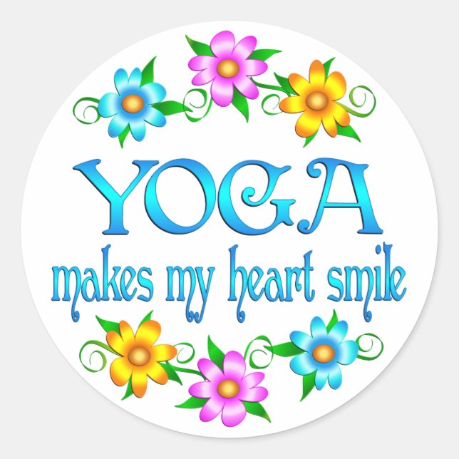 Yoga Smiles Runder Aufkleber (Vorderseite)