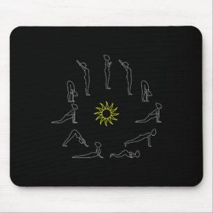 Yoga-Sonne-Verbeugung Surjanamaskar Lineart Mousepad