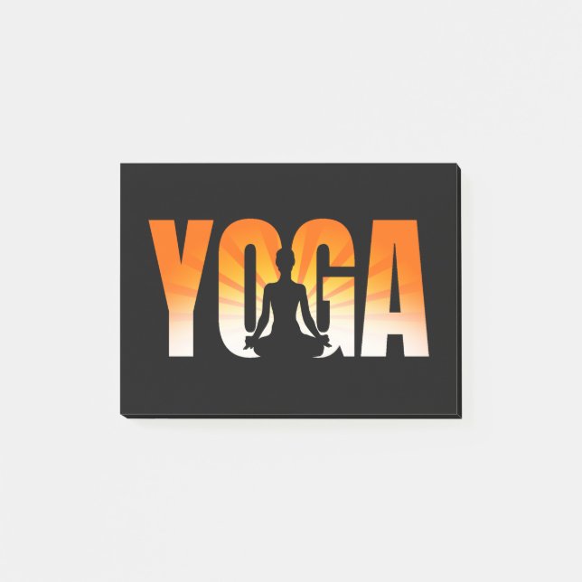 Yoga Sonnenschein Post-it Klebezettel (Vorderseite)