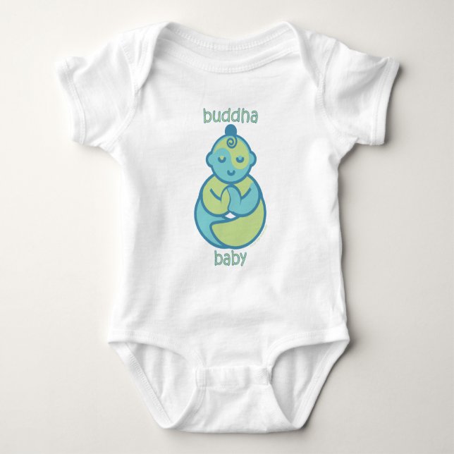 Yoga Speak Baby : Blue Buddha Baby Strampler (Vorderseite)