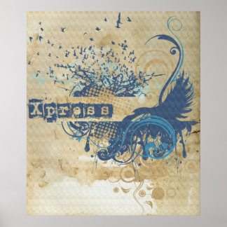 Yoga Speak : Blue X-pressive Chakra Poster