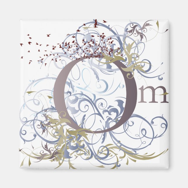 Yoga Speak : Om Design drehen Magnet (Vorne)
