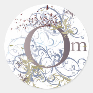 Yoga Speak : Om Design drehen Runder Aufkleber