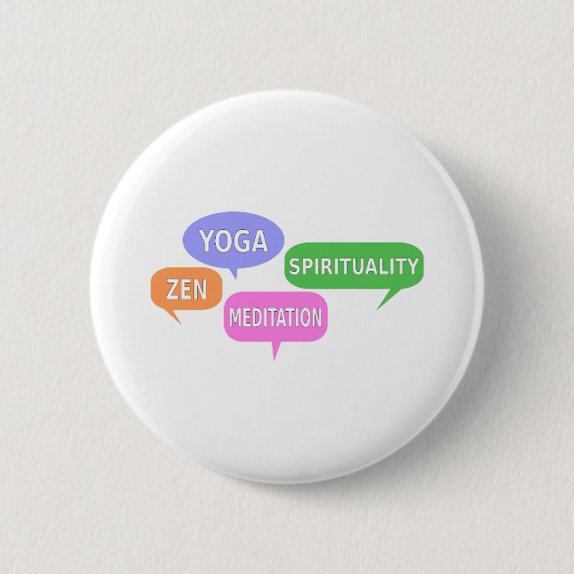 Yoga Spiritualität Zen Meditation Sprechblasen Button (Vorderseite)