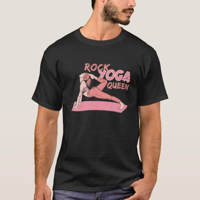 Yoga Sport Queen Rock Namaste Women Motivation Yog T-Shirt (Vorderseite)