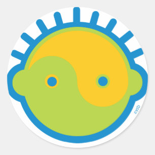 Yoga spricht Baby: Großer Junge Yin-Yang Runder Aufkleber