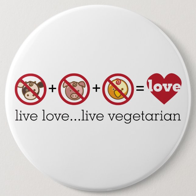 Yoga spricht: LiveLiebe-… Livevegetarier Button (Vorderseite)