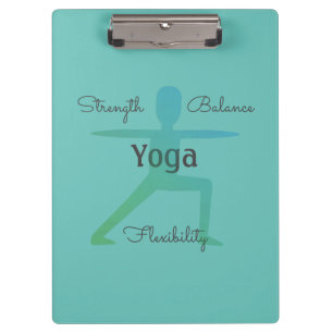 Yoga Stärke Balance Flexibilität Klemmbrett