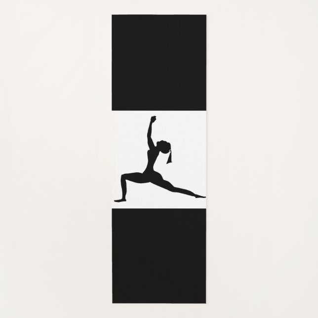 Yoga Stehend Pose Silhouette Yogamatte (Vorderseite)