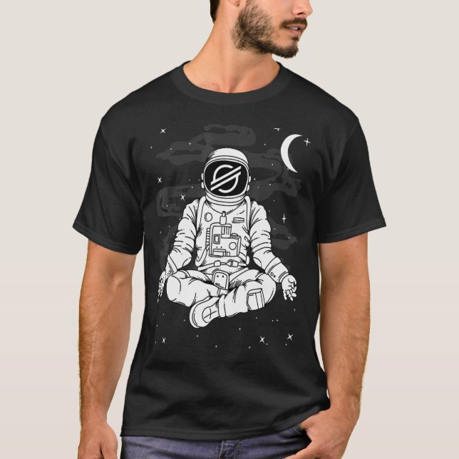 Yoga Stellar Xlm-Münze zum Krypto des Mondes T-Shirt (Vorderseite)