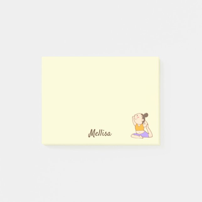 Yoga Stretches für Kinder untersuchen Ihren Namen  Post-it Klebezettel (Vorderseite)