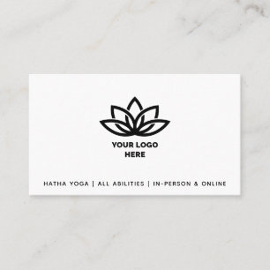Yoga Studio Add your Logo Black Text Business Card Visitenkarte