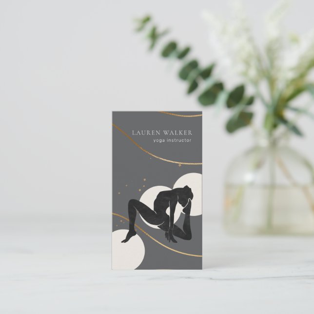 Yoga Studio Business Card Bohemisch Earth Tones Visitenkarte (Stehend Vorderseite)