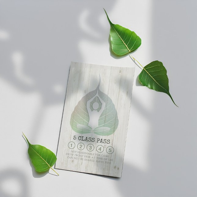 Yoga Studio Class Pass Meditation Pose Bodhi Leaf Treuekarte (Von Creator hochgeladen)