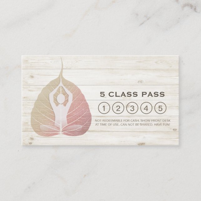 Yoga Studio Class Pass Meditation Pose Bodhi Leaf Treuekarte (Vorderseite)