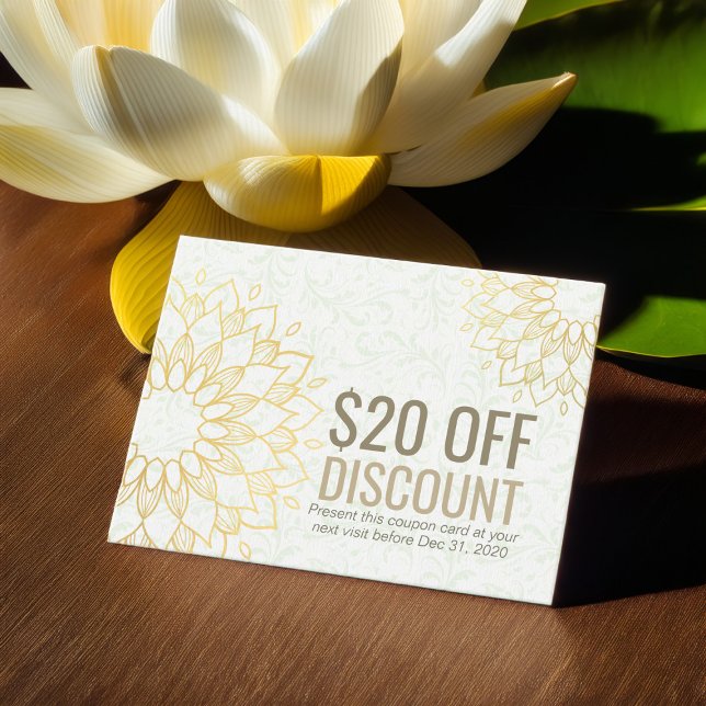 YOGA Studio Discount Coupon Treue Gold Mandala (Von Creator hochgeladen)