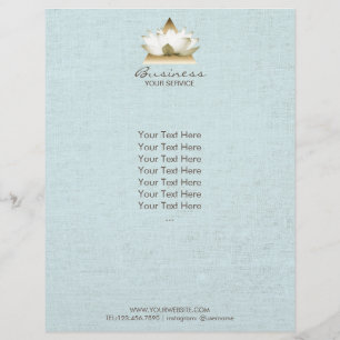 Yoga Studio Gold Lotus Logo Blue Linen Broschüre