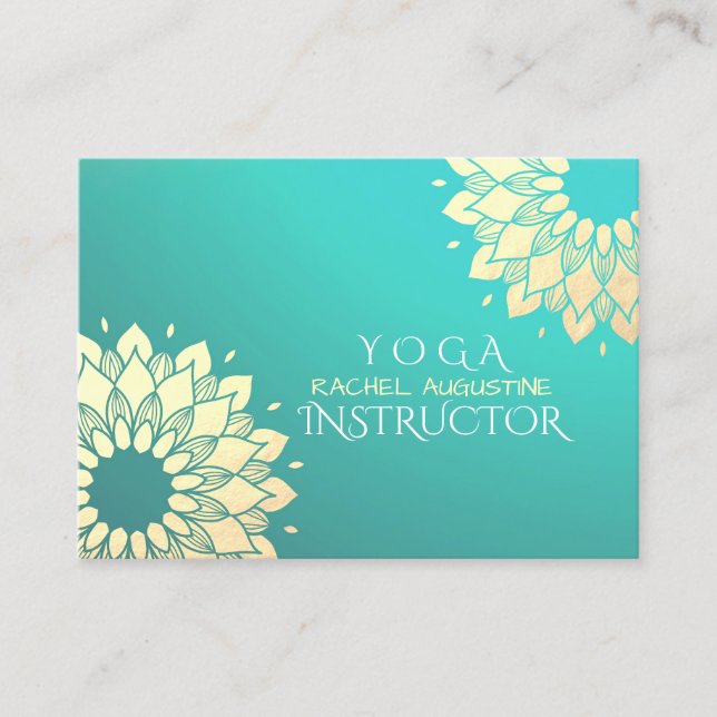 YOGA Studio Instructor Ernennung Golden Mandala Terminkarte (Vorderseite)