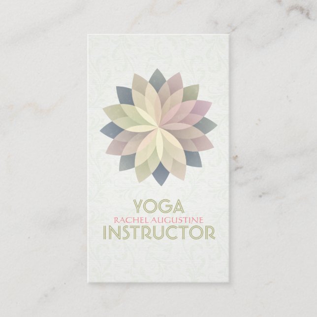 YOGA Studio Instructor Ernennung Lotus Mandala Terminkarte (Vorderseite)