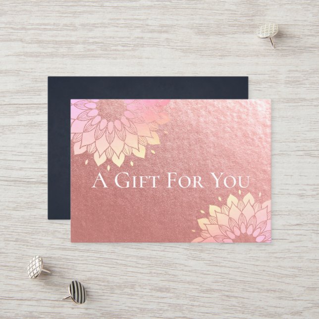 Yoga Studio Instructor Mandala Geschenkzertifikat Rabattkarte (Vorderseite/Rückseite Beispiel)