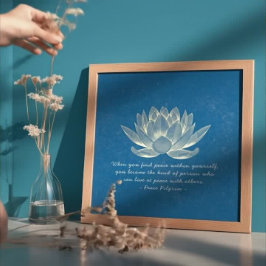 YOGA Studio Instructor Meditation Zitat Gold Lotus Poster