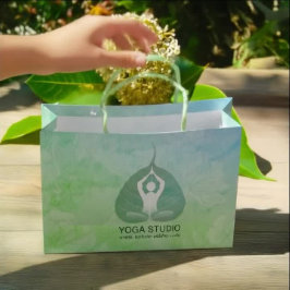 Yoga Studio Instructor Meditor Pose Bodhi Leaf Große Geschenktüte