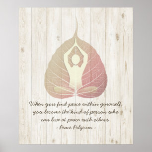 Yoga Studio Instructor Meditor Pose Bodhi Leaf Poster