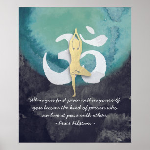 Yoga Studio Instructor Meditor Pose OM Symbol Poster