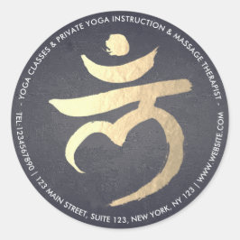 Yoga Studio Instructor Meditor Root Chakra Sign Runder Aufkleber