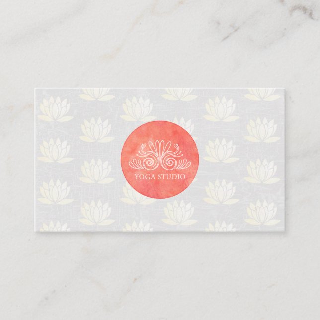 Yoga Studio Logo | Lotus Blume Muster Visitenkarte (Vorderseite)