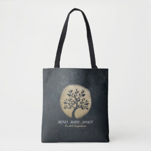 Yoga Studio Meditation Instructor Black Gold Tree
