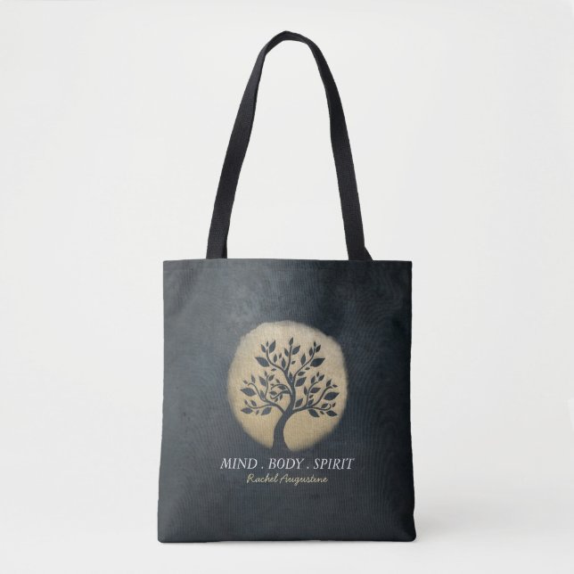 Yoga Studio Meditation Instructor Black Gold Tree (Vorderseite)