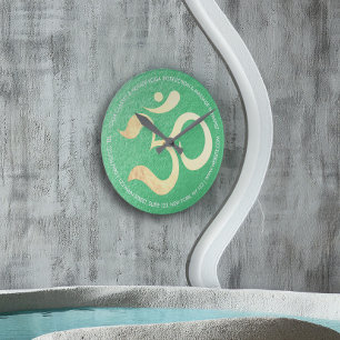 Yoga Studio Meditation Instructor Life Coach OM Runde Wanduhr