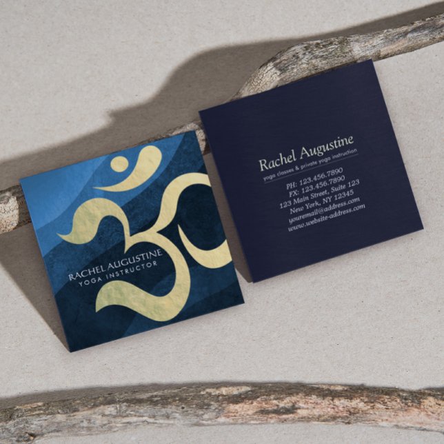Yoga Studio Meditation Instructor Life Coach OM Sq Quadratische Visitenkarte (Von Creator hochgeladen)
