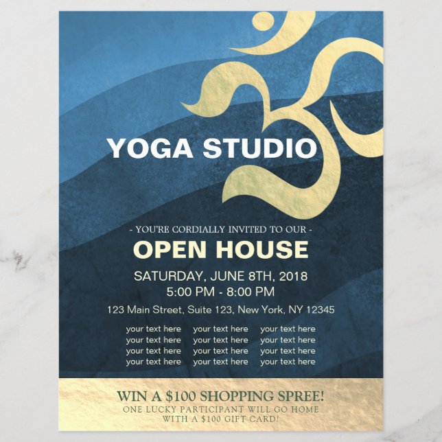 Yoga Studio Meditation Instructor Om Open House Fl Flyer (Vorne)