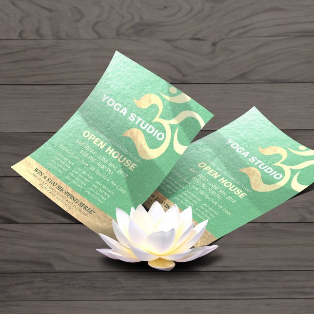 Yoga Studio Meditation Instructor Om Open House Flyer (Von Creator hochgeladen)