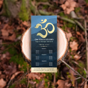 Yoga Studio Meditation Instructor Om Price List Ra Werbekarte