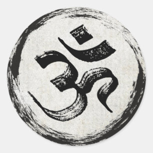 YOGA Studio Meditation Instructor OM & ZEN Symbole Runder Aufkleber