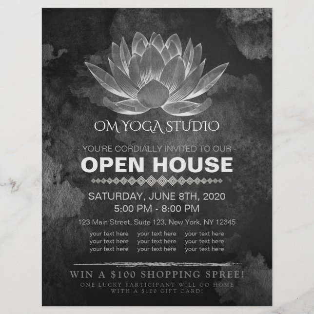 YOGA Studio Meditation Instructor Open House Lotus Flyer (Vorne)