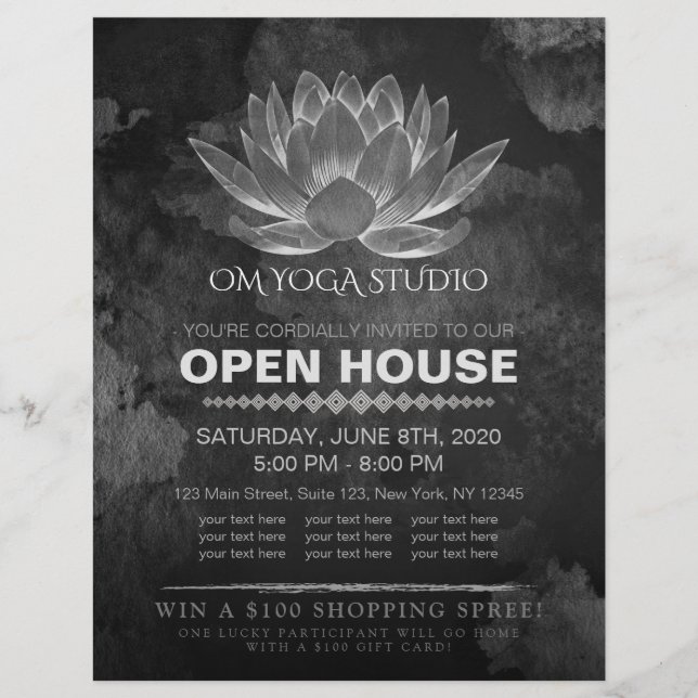 YOGA Studio Meditation Instructor Open House Lotus Flyer (Vorne)