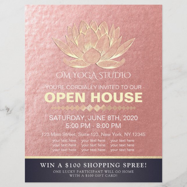 YOGA Studio Meditation Instructor Open House Lotus Flyer (Vorne)