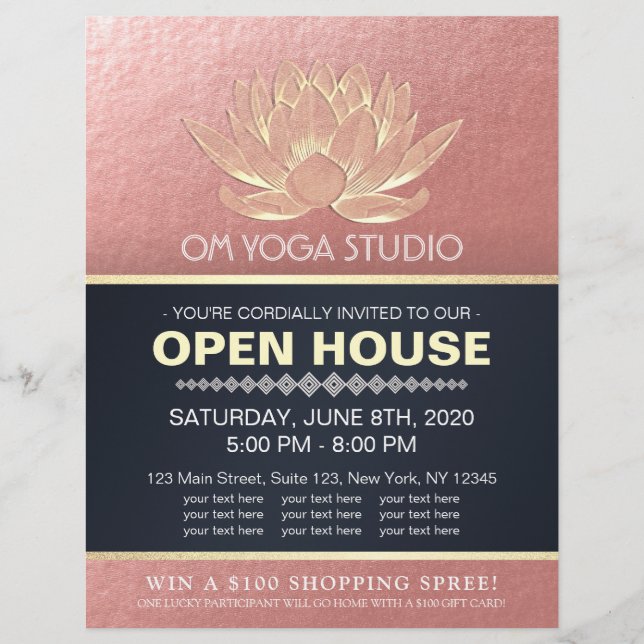 YOGA Studio Meditation Instructor Open House Lotus Flyer (Vorne)