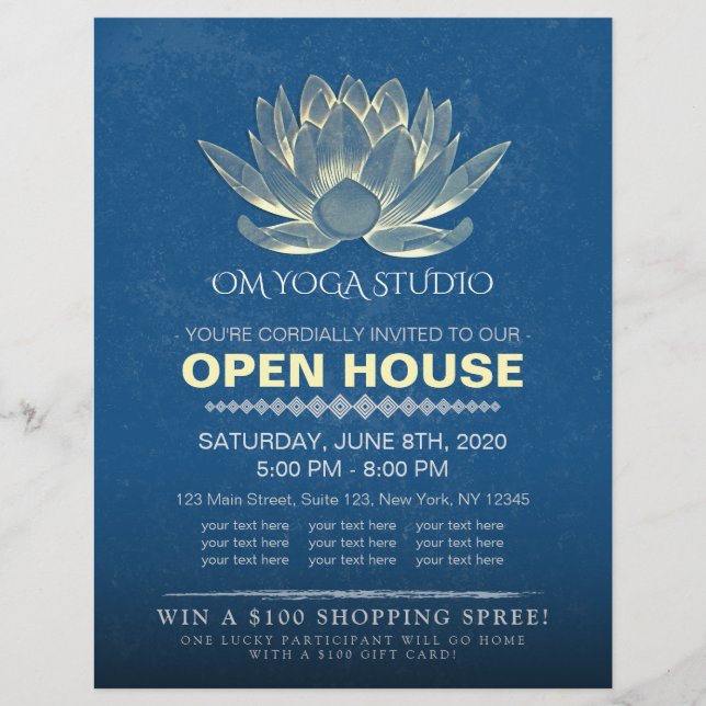 YOGA Studio Meditation Instructor Open House Lotus Flyer (Vorne)