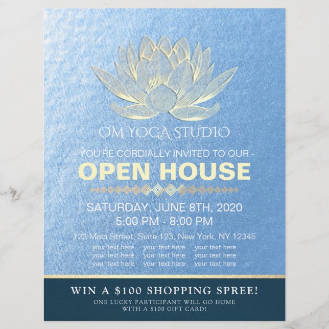 YOGA Studio Meditation Instructor Open House Lotus Flyer (Vorne)