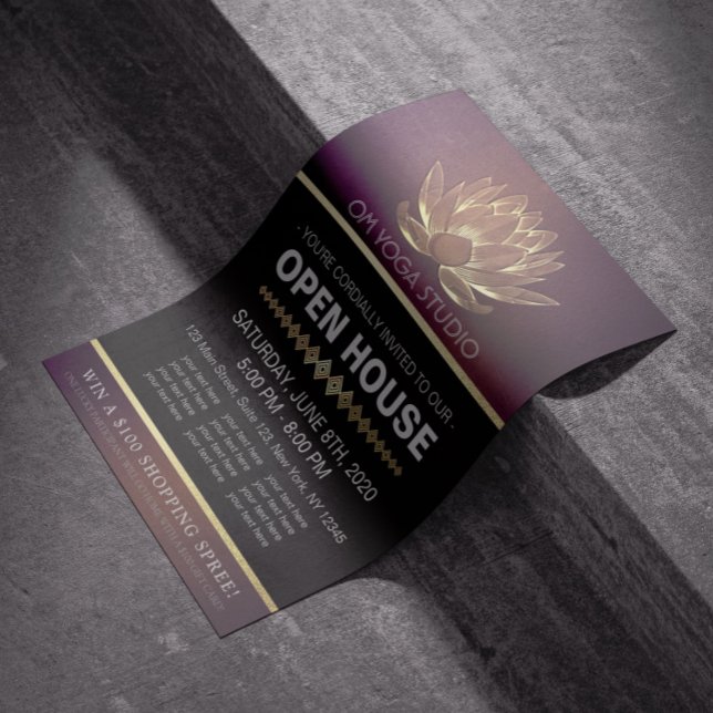 YOGA Studio Meditation Instructor Open House Lotus Flyer (Von Creator hochgeladen)