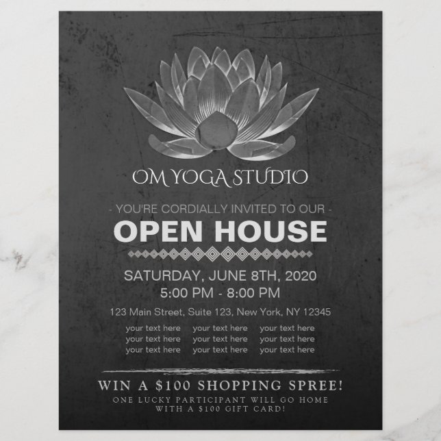 YOGA Studio Meditation Instructor Open House Lotus Flyer (Vorne)