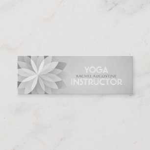 YOGA Studio Meditation Instructor Silver Mandala Mini Visitenkarte