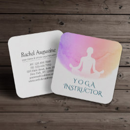 Yoga Studio Meditation Instructor Sukhasana Pose Quadratische Visitenkarte