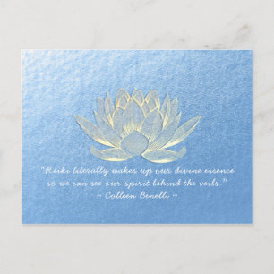 YOGA Studio Meditation Lehrer Zitat Gold Lotus Postkarte