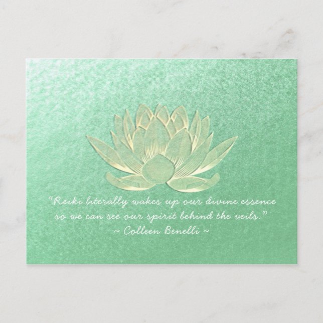 YOGA Studio Meditation Lehrer Zitat Gold Lotus Postkarte (Vorderseite)